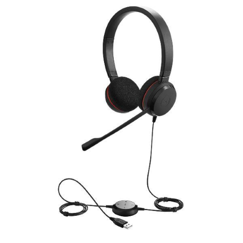 Jabra Evolve 20 MS stereo - Cuffie con microfono - over ear - cablato - USB - Certificato per Skype for Business